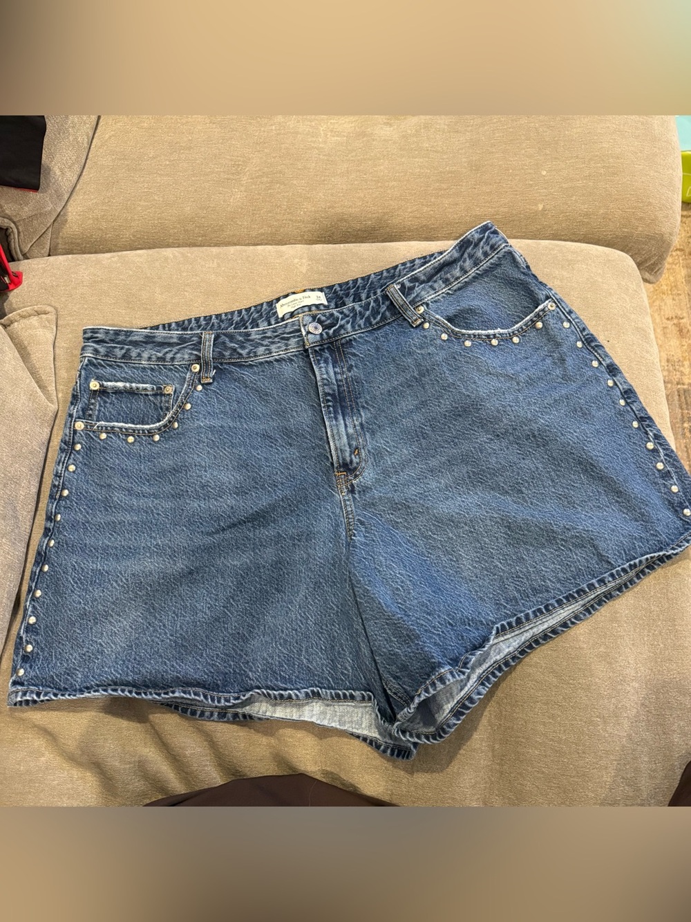 Abercrombie and Fitch Studded Denim shorts